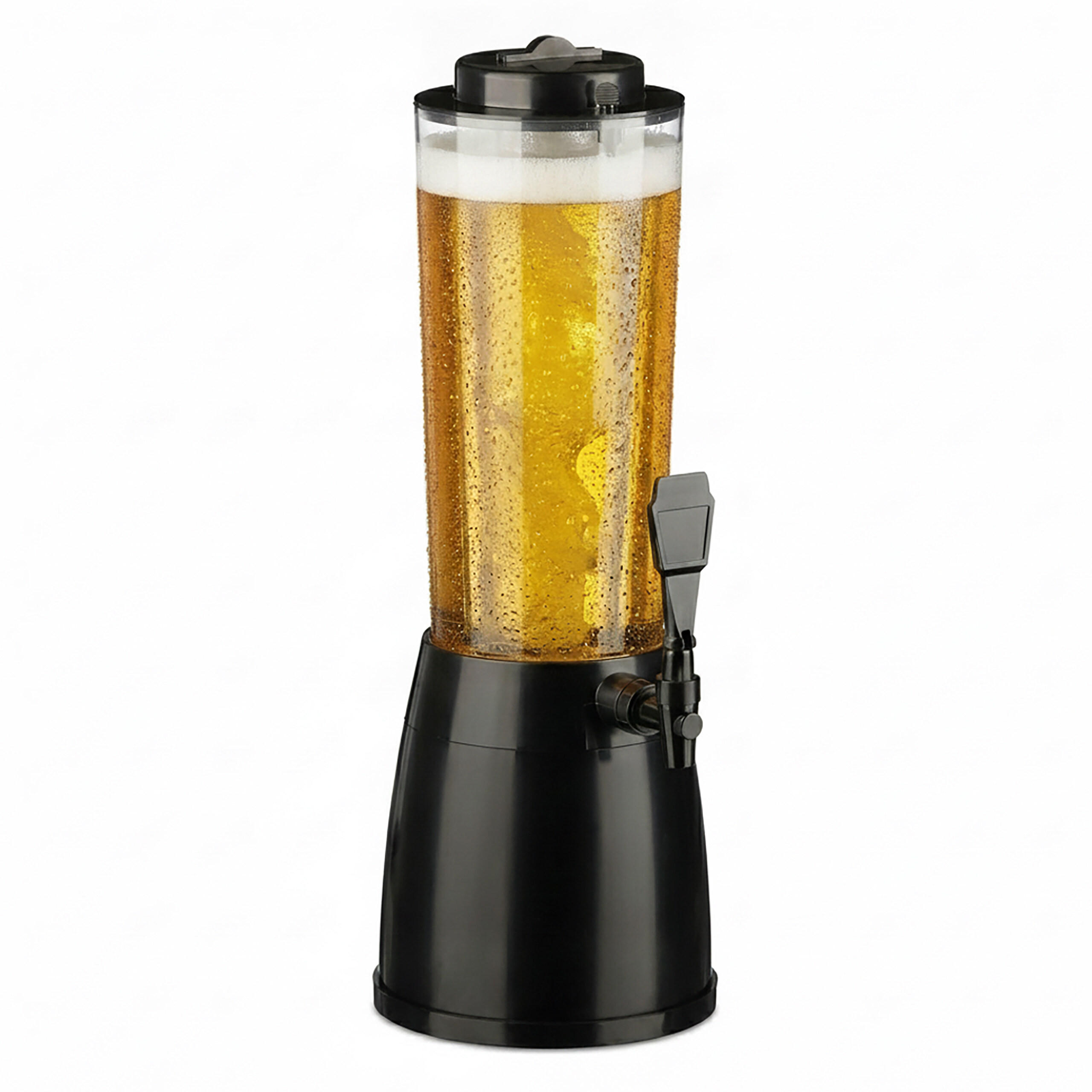 DRYCKESDISPENSER Transparent Svart med kran isbehållare 2,5 l - Multicolor, Plast (2.5L) - Relaxdays