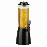 GETRÄNKESPENDER Transparent Schwarz mit Zapfhahn Eisbehälter 2,5 l - Multicolor, Kunststoff (2.5L) - Relaxdays