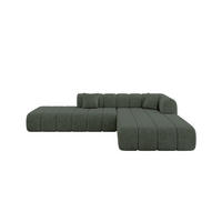 ROHOVÁ SEDAČKA s otomanem, pravá BILA-L 289x176x71 Zelená Žinylka - černá/smaragdově zelená, kompozitní dřevo/textil (289/176cm) - ALTDECOR