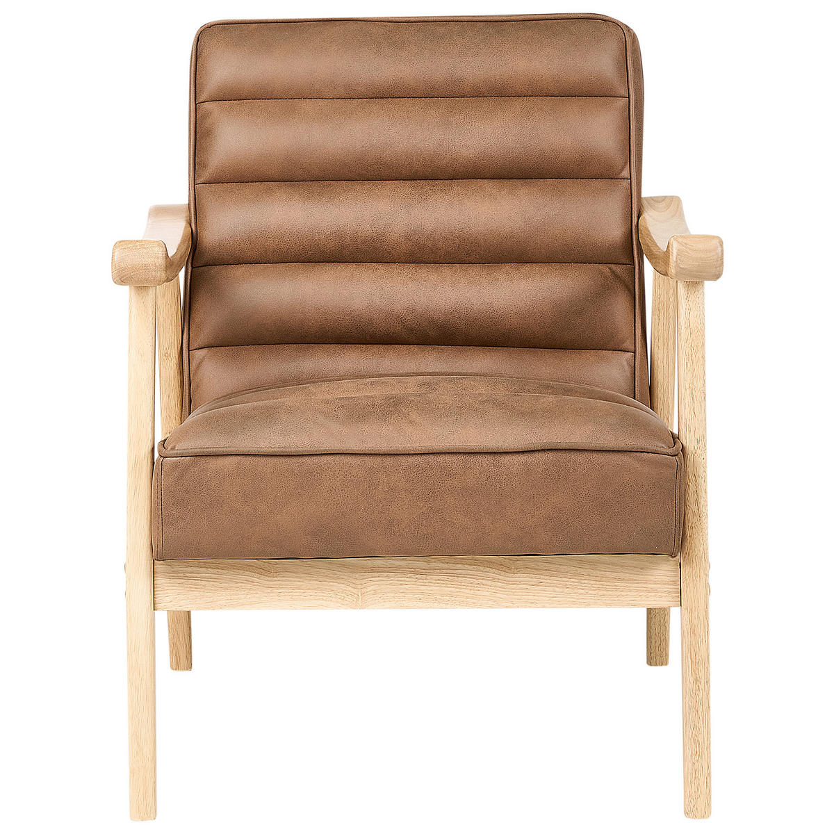 SESSEL Braun Leknes - Hellbraun/Braun, Kunststoff (62/79/74cm) - Beliani
