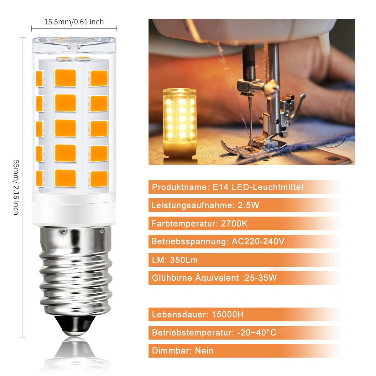 LEUCHTMITTEL Electramarae 1.5/1.5/5.5 cm - Transparent, Keramik (1.5/5.5cm) - ZMH