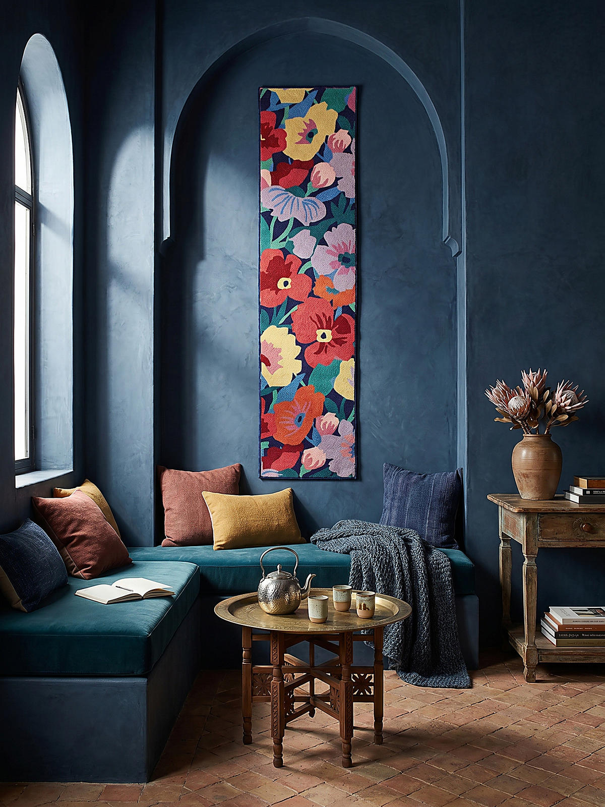 WOLLTEPPICH DAHLIA, floral, Bunt, 80 x 300 cm - Multicolor, Textil (80/300cm) - KADIMA DESIGN