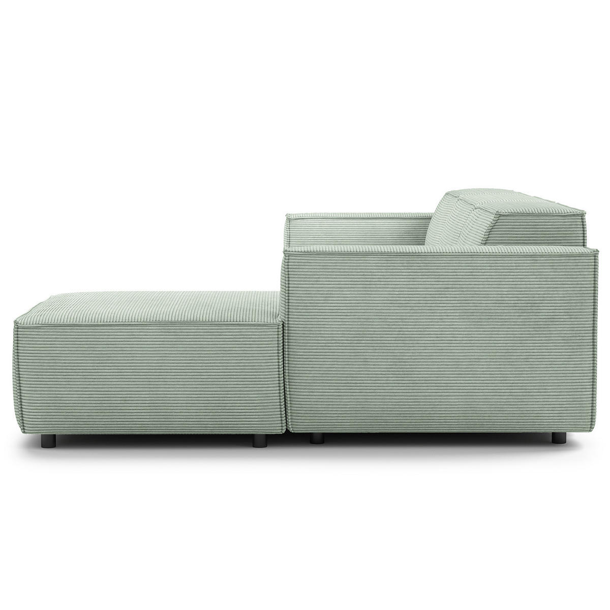 ECKSOFA mit Longchair - Schwarz/Mintgrün, Kunststoff/Textil (260/177cm) - home24