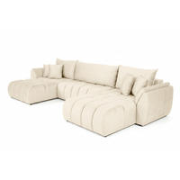 WOHNLANDSCHAFT Collin Mit Schlaffunktion - Beige, Holzwerkstoff/Textil (382/85/185cm) - Fun Möbel