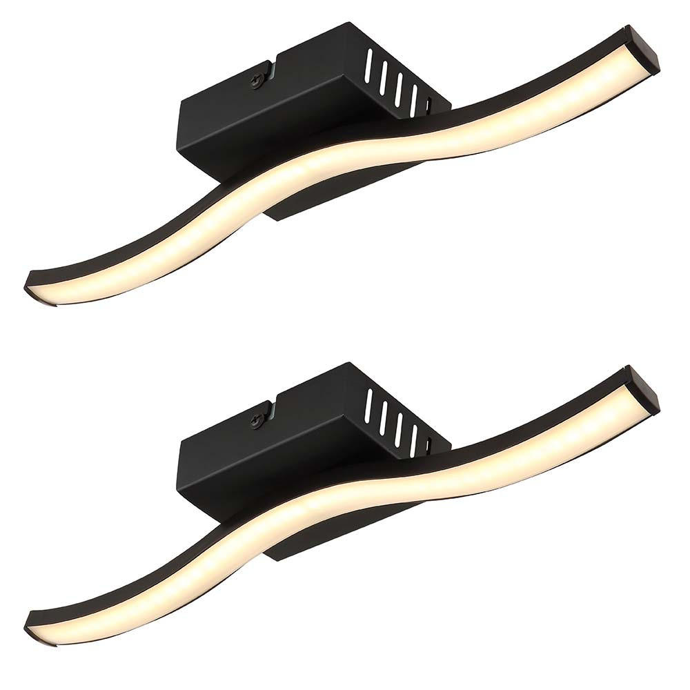 LED DECKENLEUCHTE TYLER Schwarz Gewellt - Schwarz, Kunststoff (34.3/7/6.4cm) - Globo Lighting