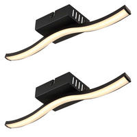 LED DECKENLEUCHTE TYLER Schwarz Gewellt - Schwarz, Kunststoff (34.3/7/6.4cm) - Globo Lighting