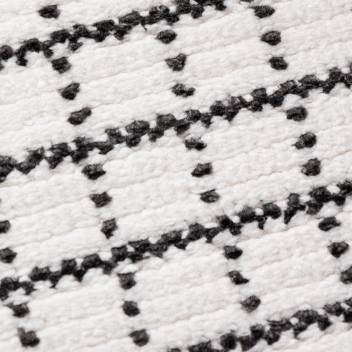 SOFT-TEPPICH Jacky Weiß-Anthrazit 80x150 cm - Weiß, Textil (80/150cm) - Tesso Living