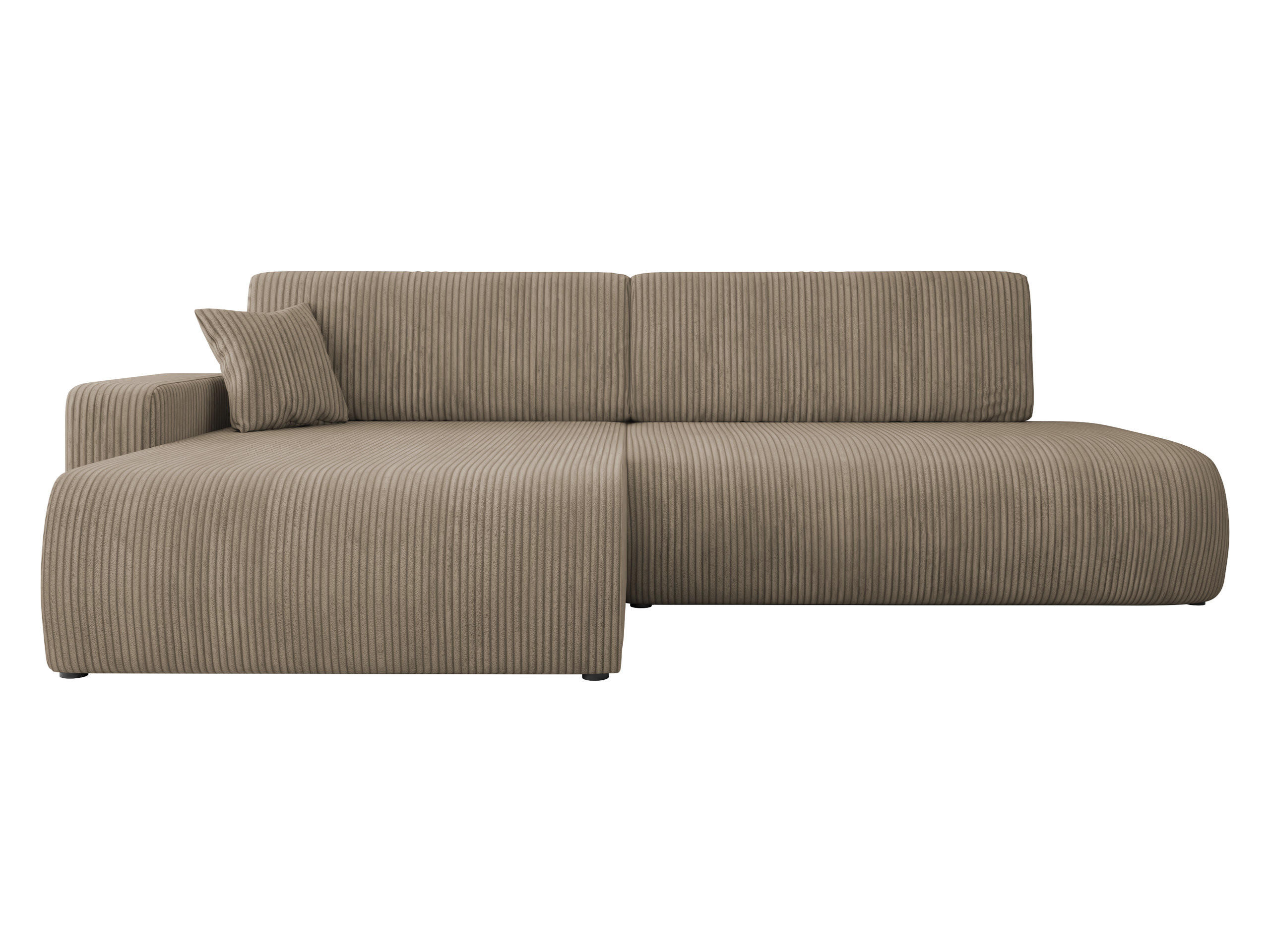ECKSOFA Piano O Cord - Hellbraun/Schwarz, Holz/Kunststoff (262/145cm) - MIRJAN24