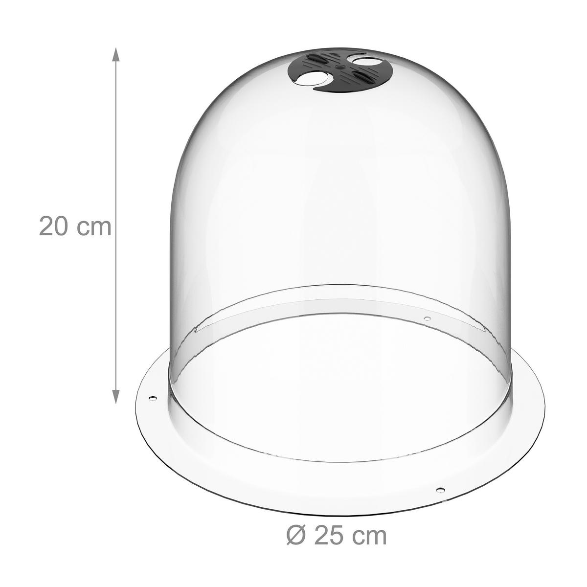 10-TLG.ANZUCHTHAUBE - Transparent, Kunststoff (25/20/25cm) - Relaxdays
