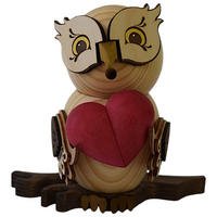 RÄUCHERFIGUR Eule mit Herz 15 cm - Multicolor, Holz (10/15/10cm)
