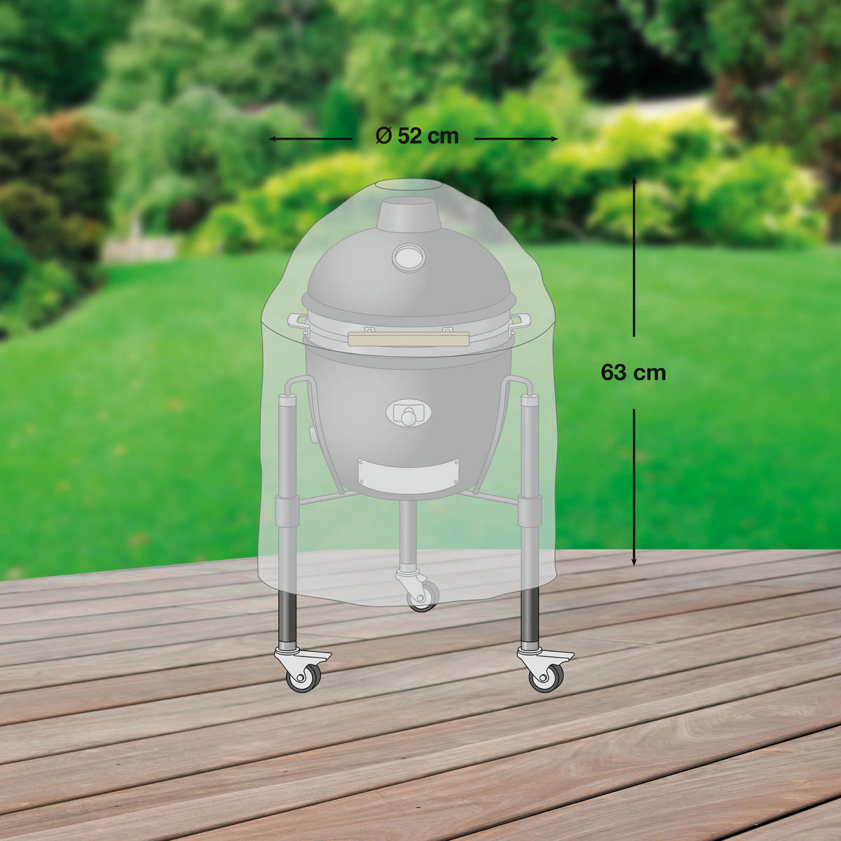 SCHUTZHÜLLE für Keramikgrill 2.0 Schwarz SHP-30096 - Schwarz, Kunststoff (73/79/73cm) - mehr Garten