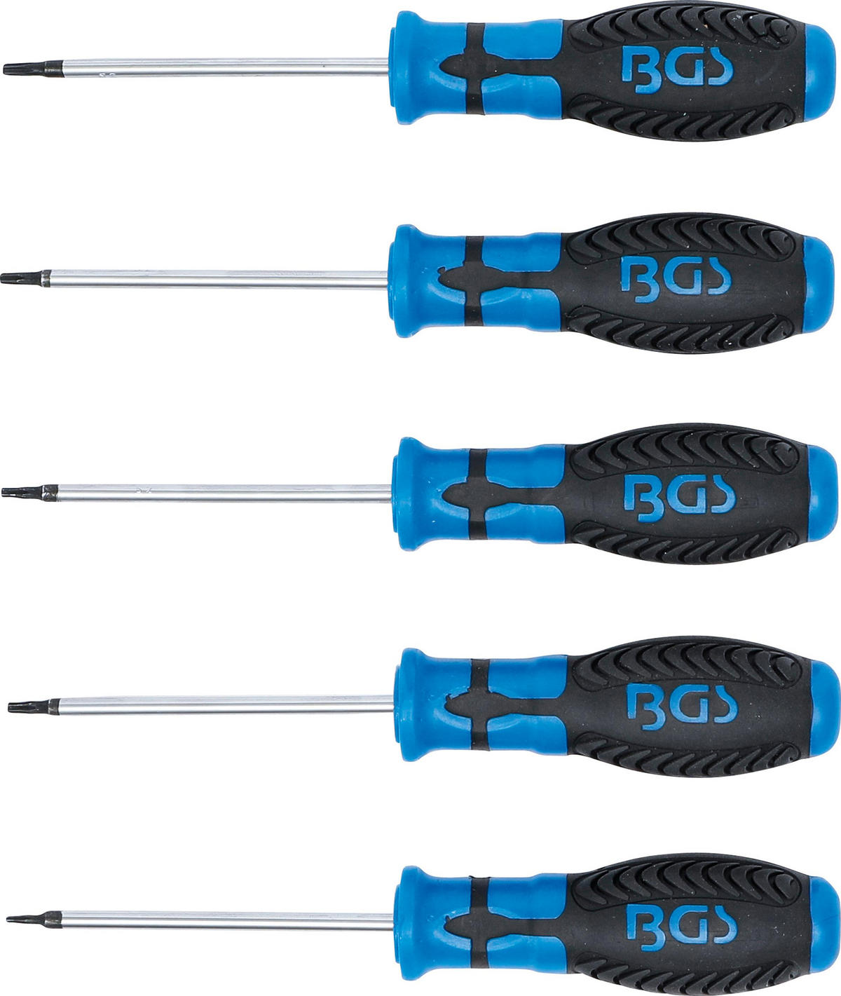 SCHRAUBENDREHER-SATZ Torx mit Bohrung T6-T10, 5-tlg. - Multicolor, Kunststoff (275/135/40cm) - BGS technic