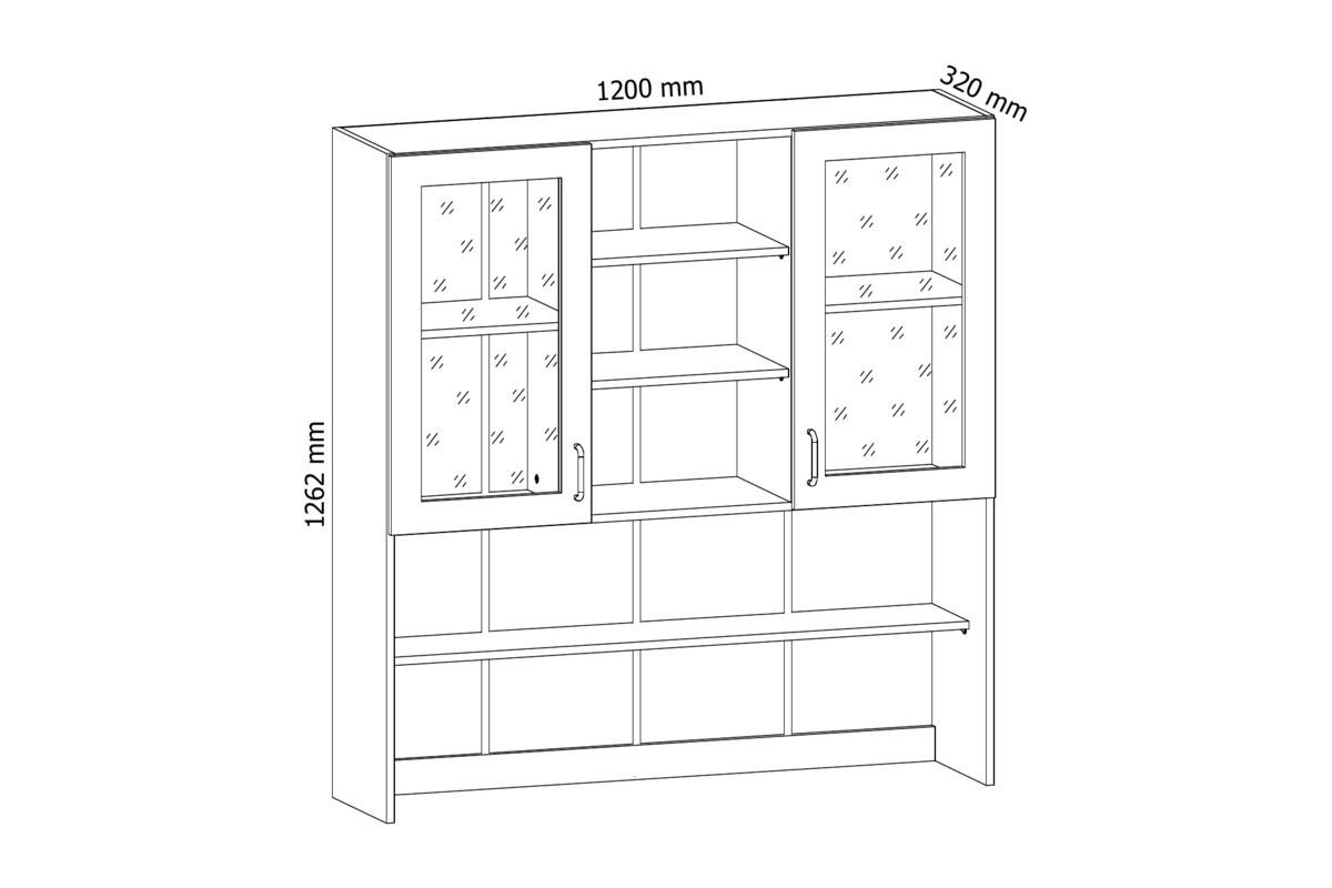 GLASHÄNGESCHRANK K120 – Provence – Andersen Pinie - Pinienfarben, Glas/Holzwerkstoff (120/126/32cm) - ROYAL24_MARKT