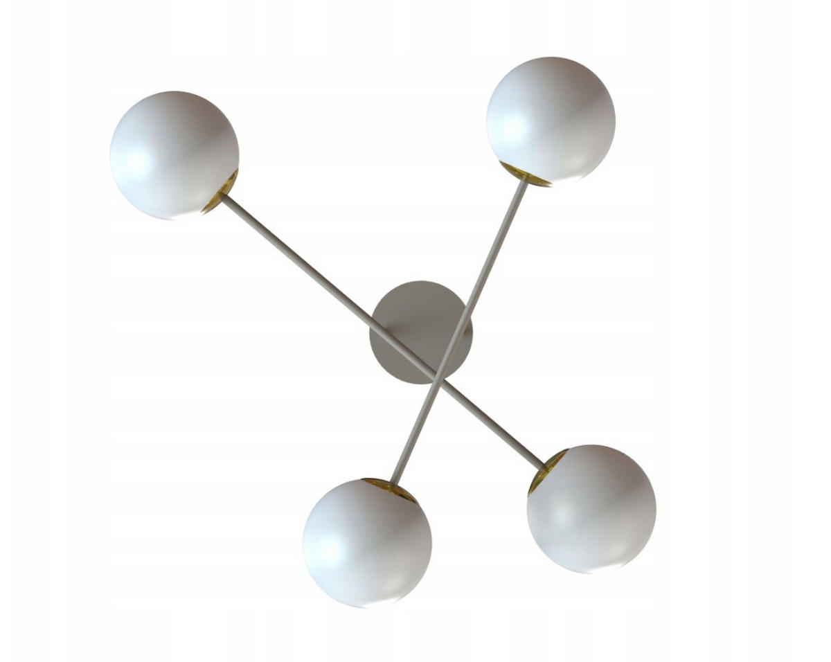 DECKENLEUCHTE ECRU II - Beige/Goldfarben, Glas/Metall (75/75/27cm) - kiki design