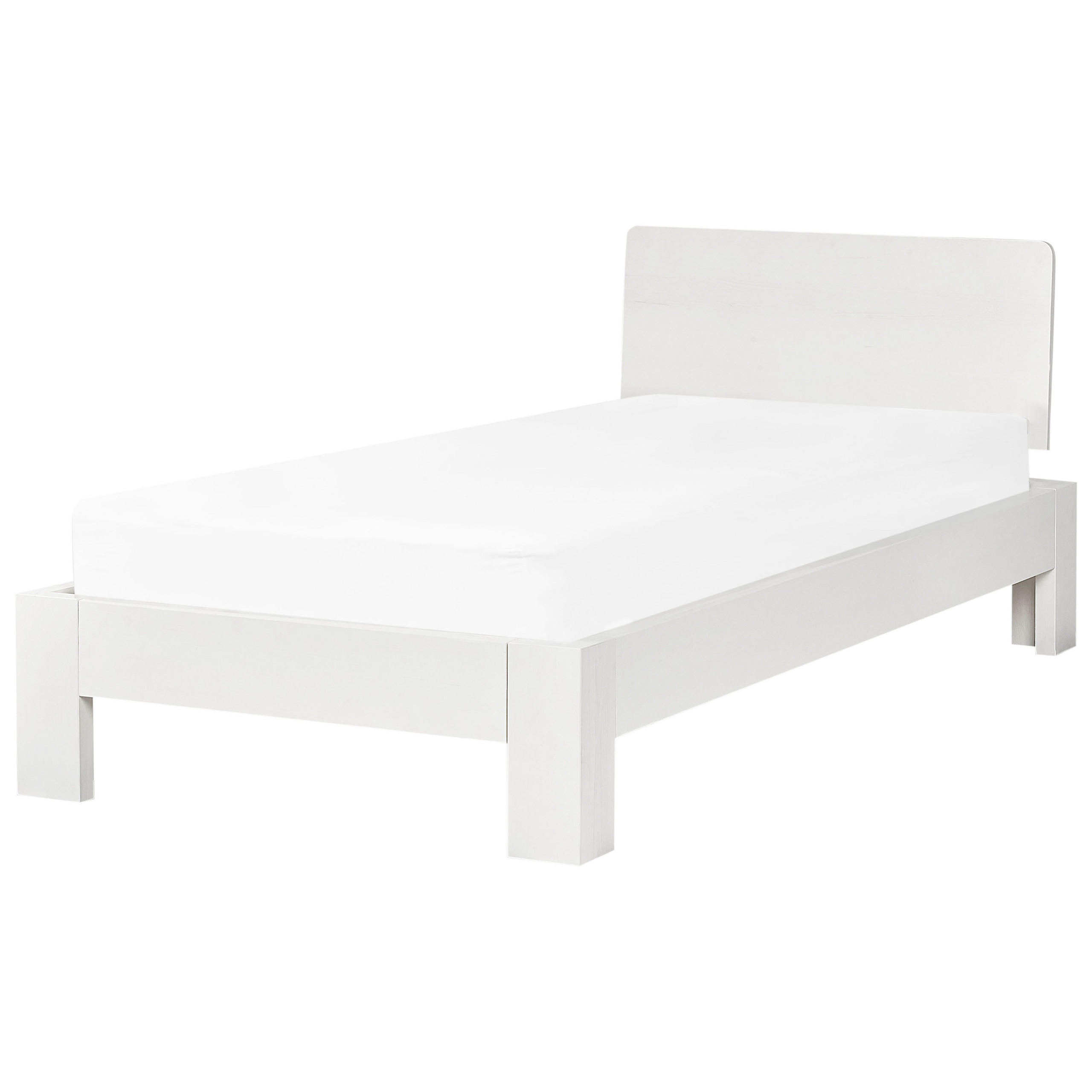 BETT mit Lattenrost 90x200 cm Weiß Royan - Weiß, Holz (90/200cm) - Beliani