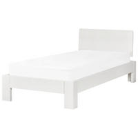 BETT mit Lattenrost 90x200 cm Weiß Royan - Weiß, Holz (90/200cm) - Beliani
