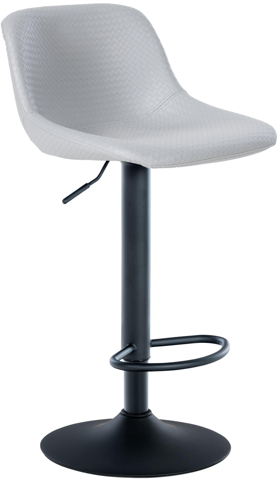 BARHOCKER Lederlook grau - Schwarz/Grau, Textil/Metall (43/79/49cm) - CLP