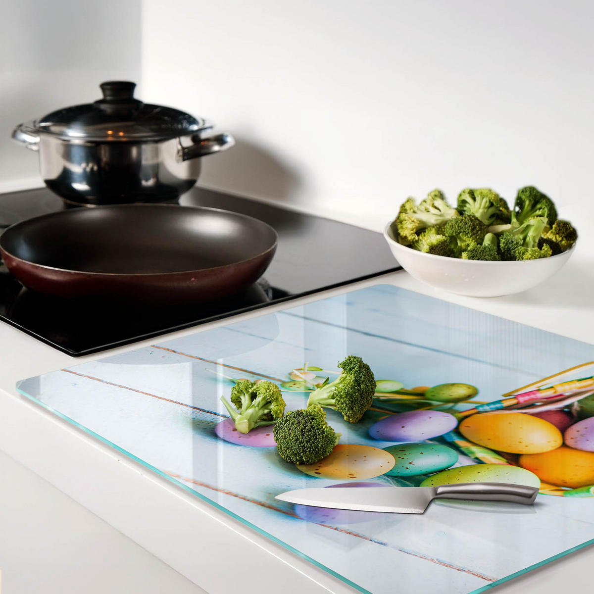 GLASPLATTE 60x52 cm Ostereier - Multicolor, Glas (60/0.4/52cm) - TULUP