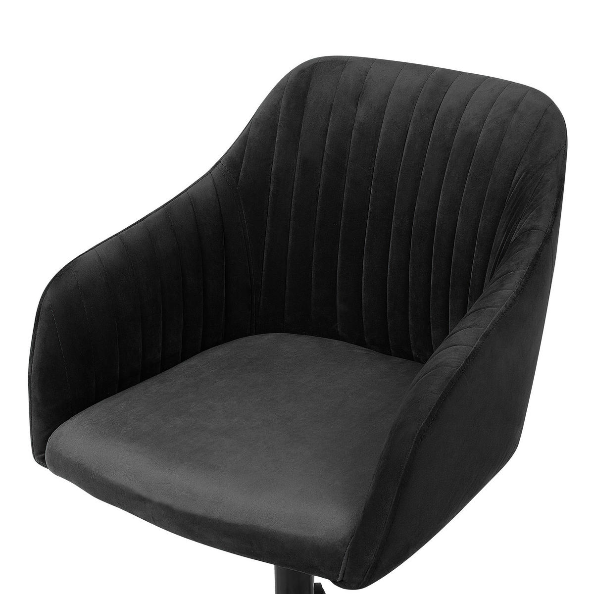 BÜRODREHSTUHL Polyester Schwarz Venice - Schwarz, Kunststoff/Textil (64/89/64cm) - Beliani