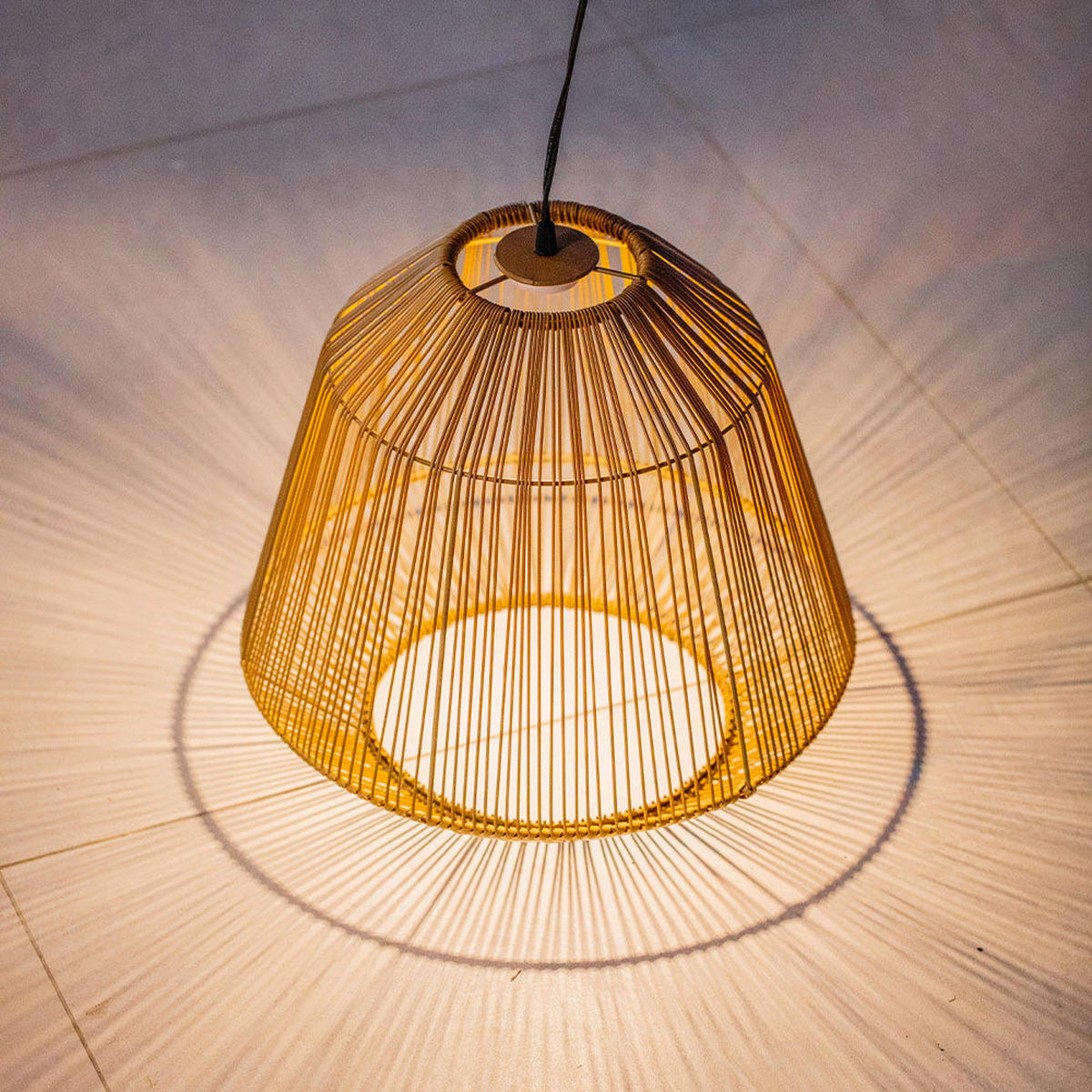 SOLAR-HÄNGELEUCHTE MAYA braun - Braun, Naturmaterialien (41/41/39cm) - Lumisky
