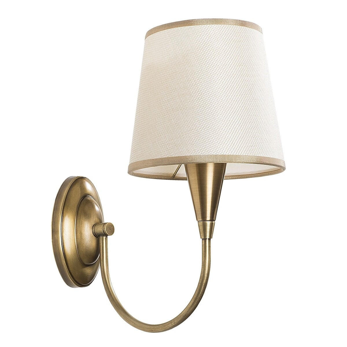 WANDLAMPE aus antikem bronze-metall und stoff - pardo 16/28/31 cm - Bronzefarben, Metall (28/28/31cm) - Calicosy