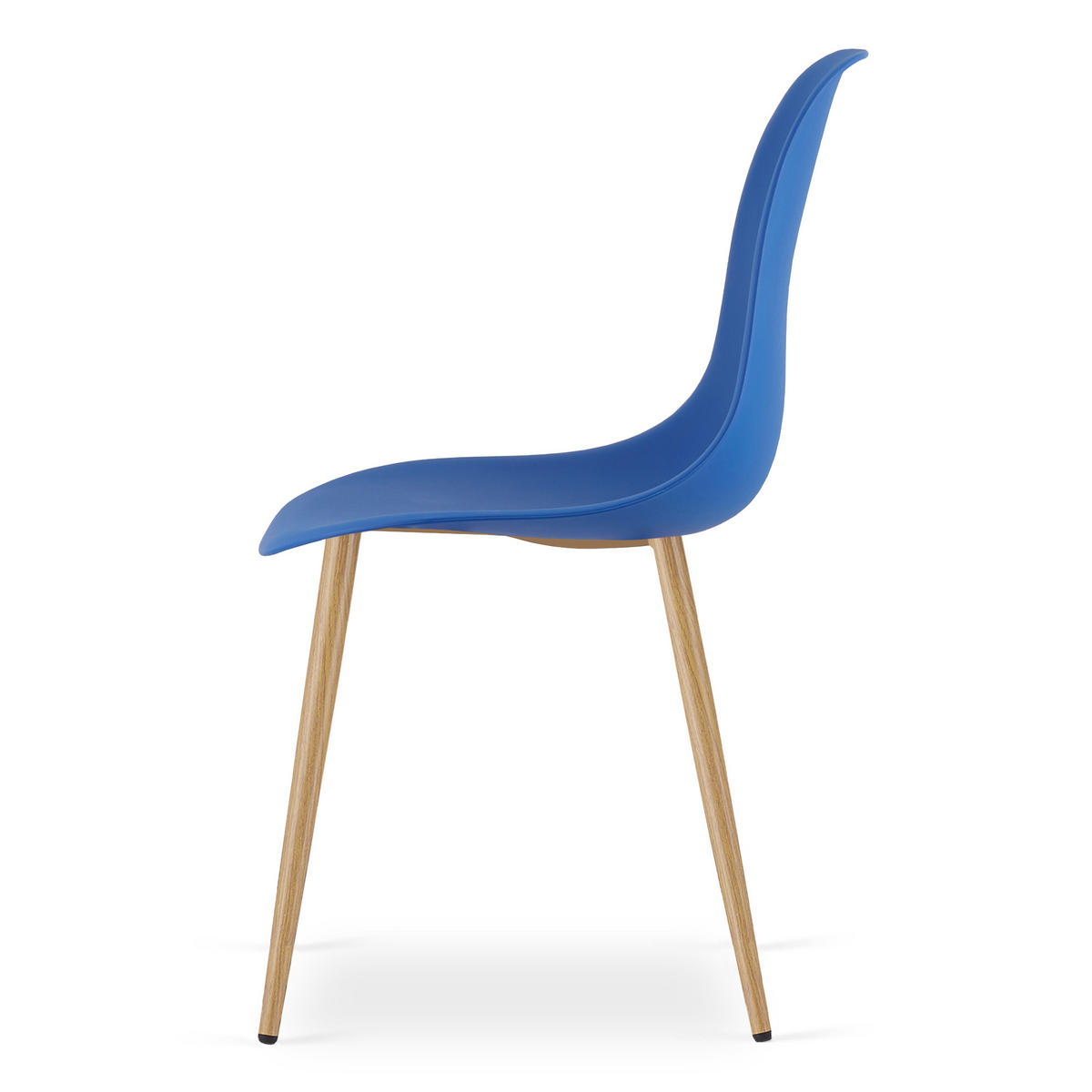 ESSZIMMERSTUHL 2-er Set KALEO blauer Sitz, natürliche Beine - Blau/Naturfarben, Kunststoff (46/84/51cm) - Valora