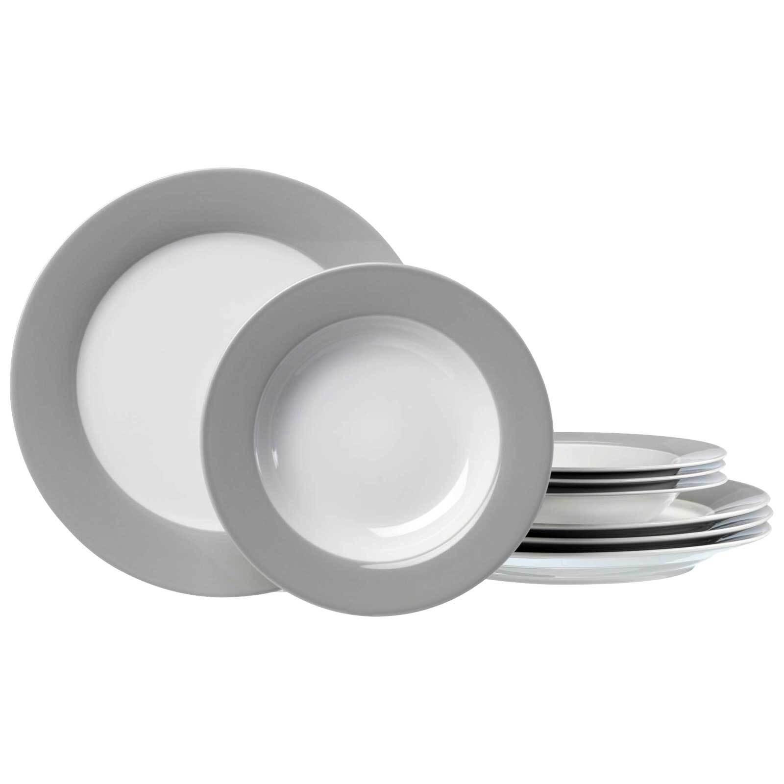 TAFELSERVICE Doppio Grau 8er Set - Grau, Keramik (1/1/1cm) - Ritzenhoff Breker