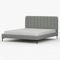 POLSTERBETT LUMI, Lattenrost, ohne Bettkasten, gepolsterte Kopfstütze 160/200 in Grau - Schwarz/Grau, Holz/Textil (160/200cm) - imoebel24
