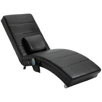 RELAXLIEGE, Massagefunktion, Schwarz - Schwarz, Leder (163/87/58cm) - HOMCOM
