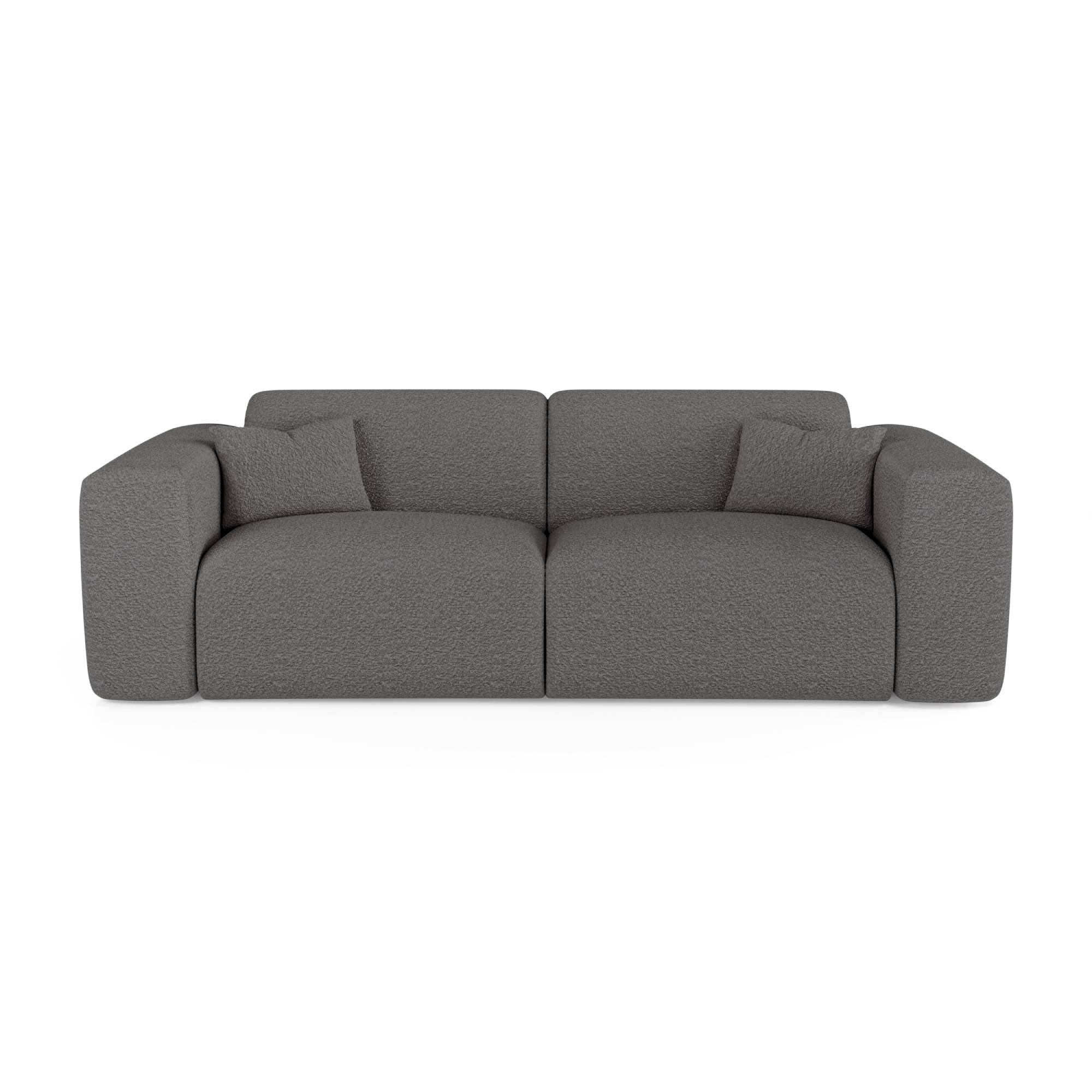 SCHLAFSOFA GERADE Bouclé-Stoff Graphitgrau 214cm - Graphitfarben/Grau, Textil (214/73/95cm) - Sia Home