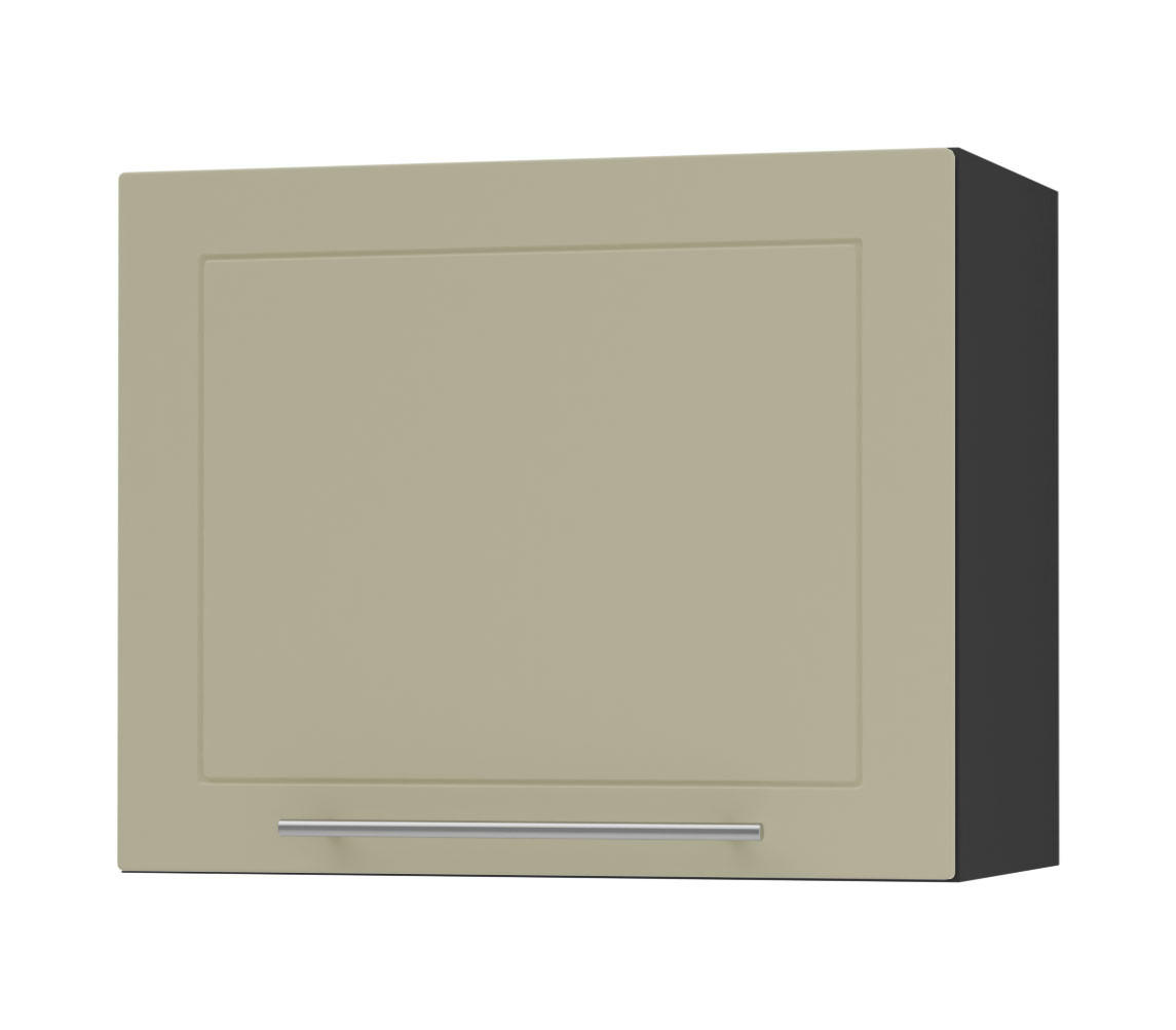 KLAPPHÄNGESCHRANK Kvantum W8/60 Vanille Matt / Schwarz Matt 60 / 32,5 / 50cm - Creme/Schwarz, Holz/Holzwerkstoff (60/50/32.5cm) - Feldmann-Wohnen