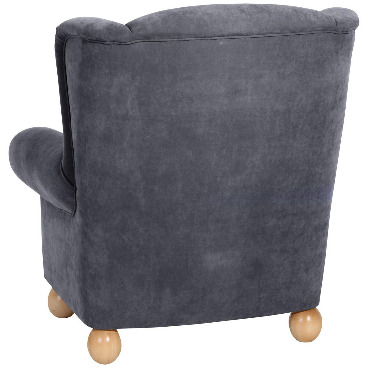 OHRENBACKENSESSEL Kasha Bezug Veloursstoff Buche natur / anthrazit - Anthrazit/Buchefarben, Kunststoff (93/103/87cm) - 58aufmkessel