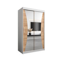 SCHWEBETÜRENSCHRANK 200/120/62 2-türig - Silberfarben/Weiß, Holz/Kunststoff (120/200/62cm) - Abiks Möbel