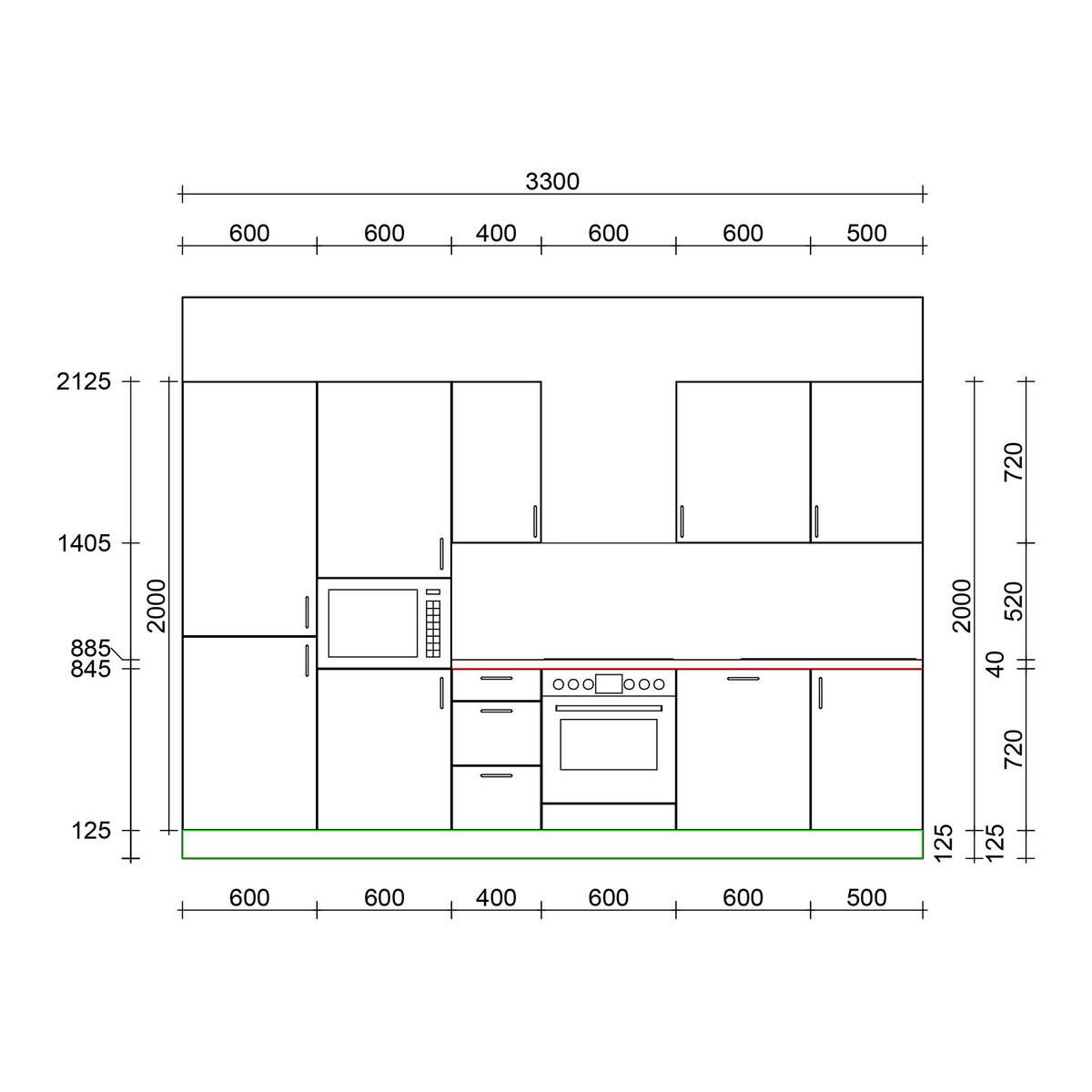 KÜCHENLEERZEILE „Leipzig“ 330 cm – ohne E-Geräte – Premiumweiß – mit Zubehör - Edelstahlfarben/Weiß, Holzwerkstoff/Metall (330/210/60cm) - GEBA