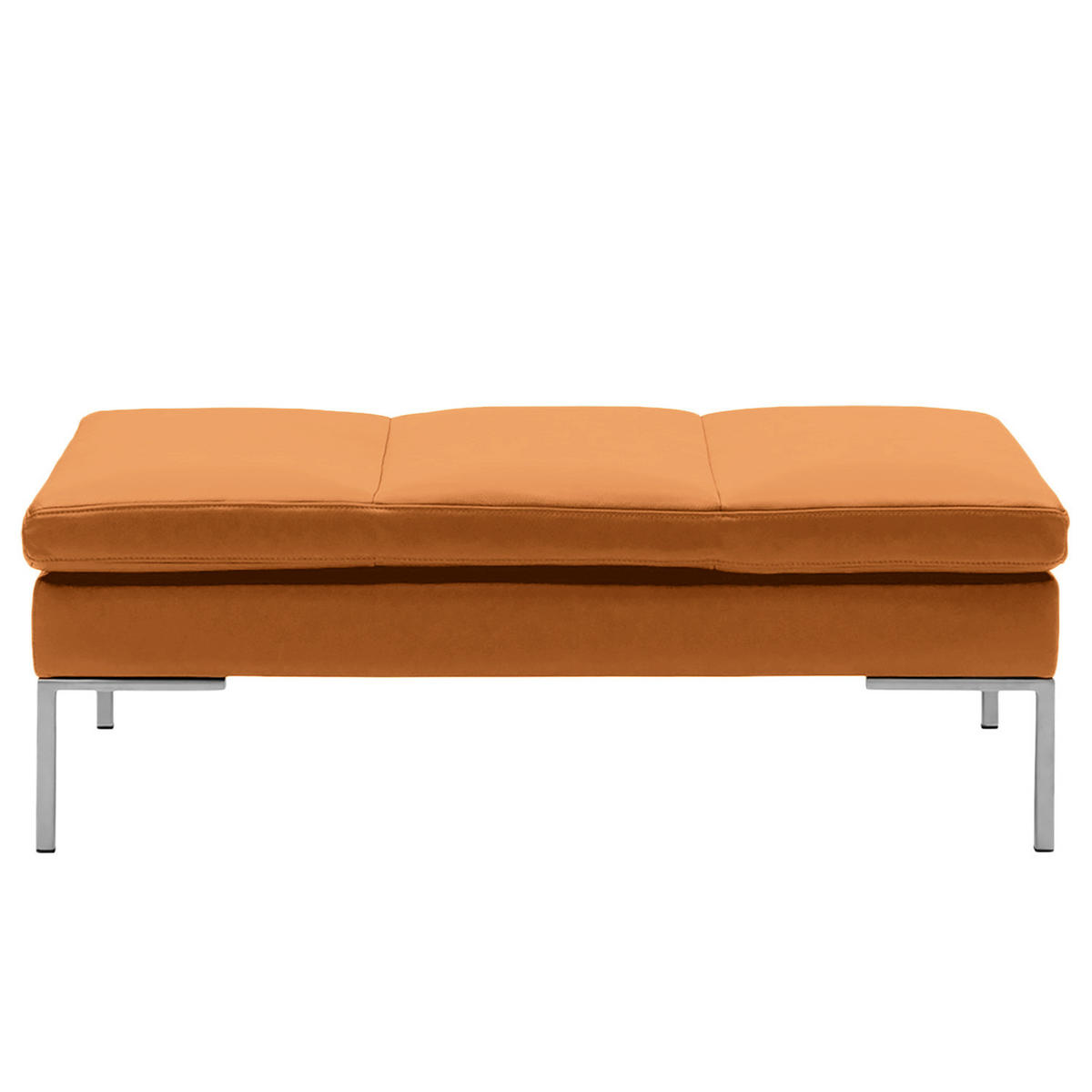 POLSTERHOCKER - Chromfarben/Cognac, Leder/Metall (108/40/69cm) - home24