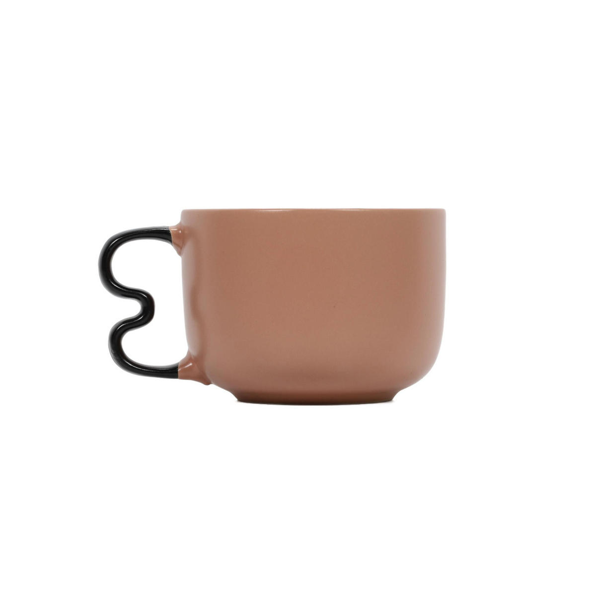 BECHER mit großem Griff Wavy Bliss Terrakotta 580 ml 14,4/11,6/8,5 cm - Rosa, Keramik (0.58L) - Secret de Gourmet