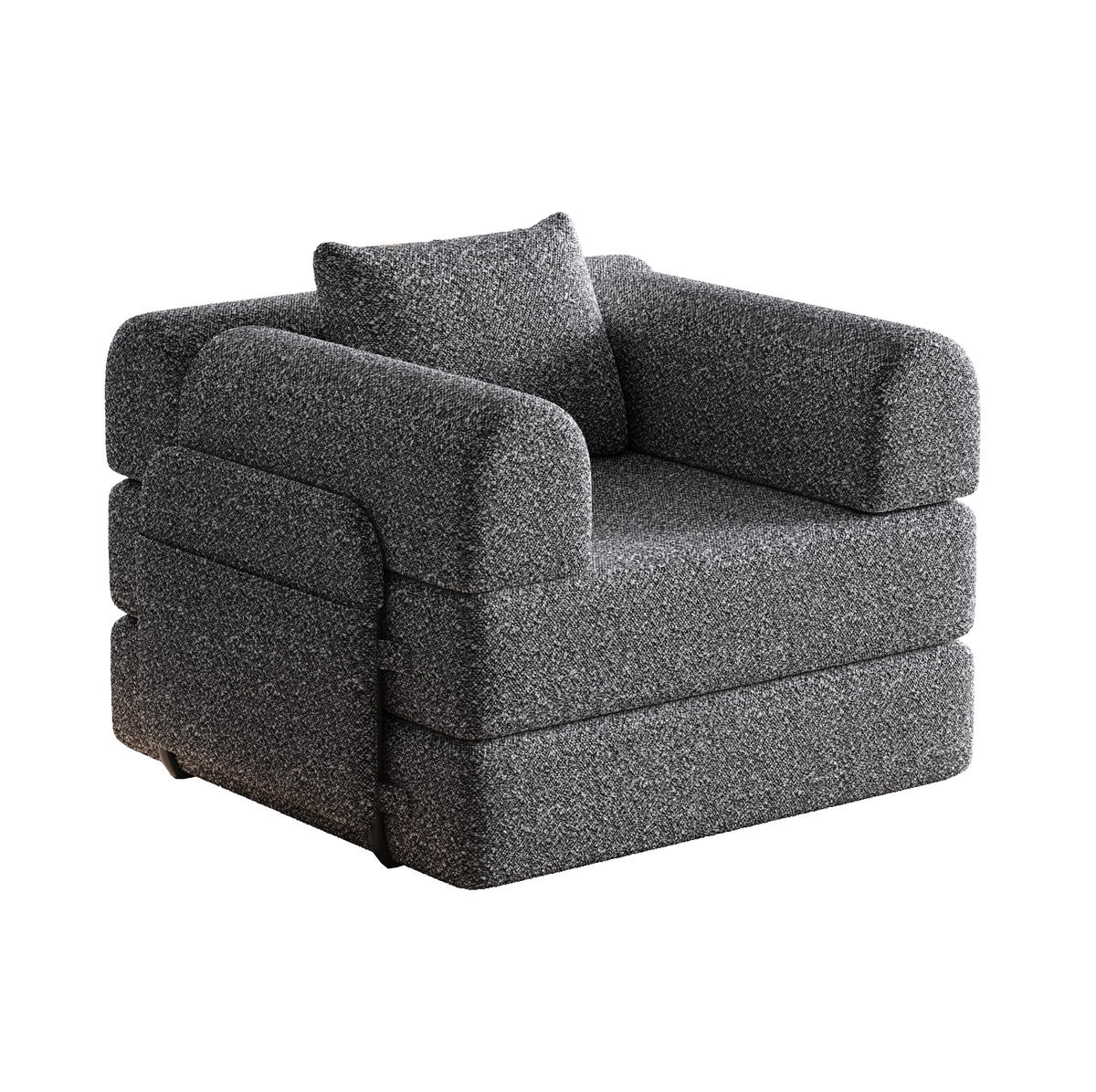SCHLAFSOFA, Chenille 2-in-1 mit Armlehnen-Staufach & Stahlrahmen, 94/181,6/49,5 cm, Grau - Grau, Textil (94/49.5/181.6cm) - Redom