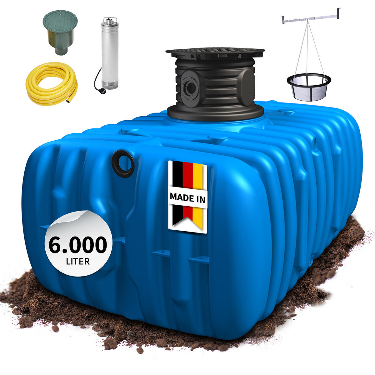 M Flachtank-Paket 6000 L Garten-Comfort - Blau, Kunststoff (320/109/245cm) - 4rain