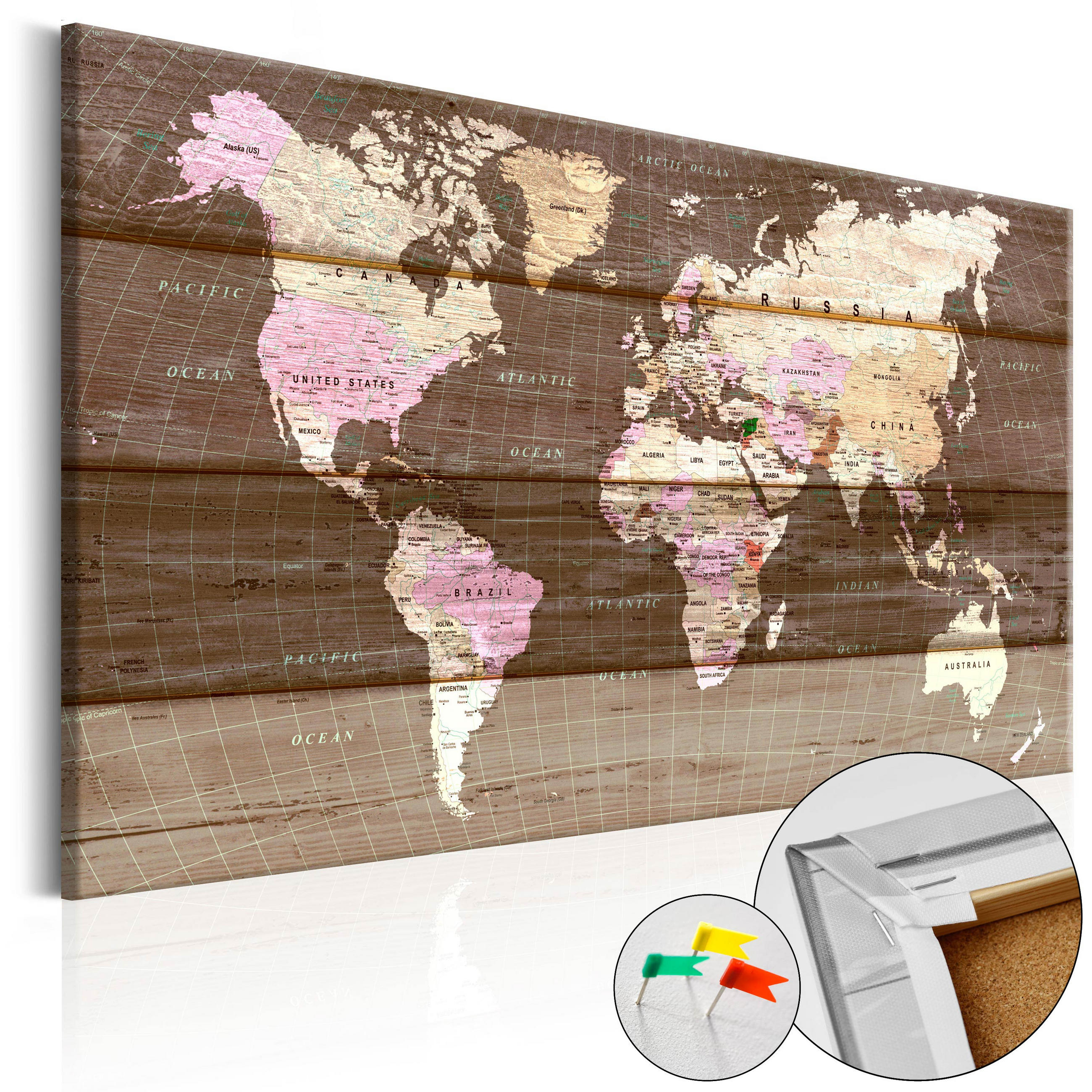 PINNWANDBILDER Braun 90/60 cm - Gelb/Braun, Naturmaterialen/Textil (90/60cm) - KUNSTLOFT