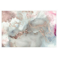 FOTOTAPETE Farbexperimente Marmor Pastell und Gold 288/190 cm - Pastellblau, Papier (288/190cm) - Bilderwelten