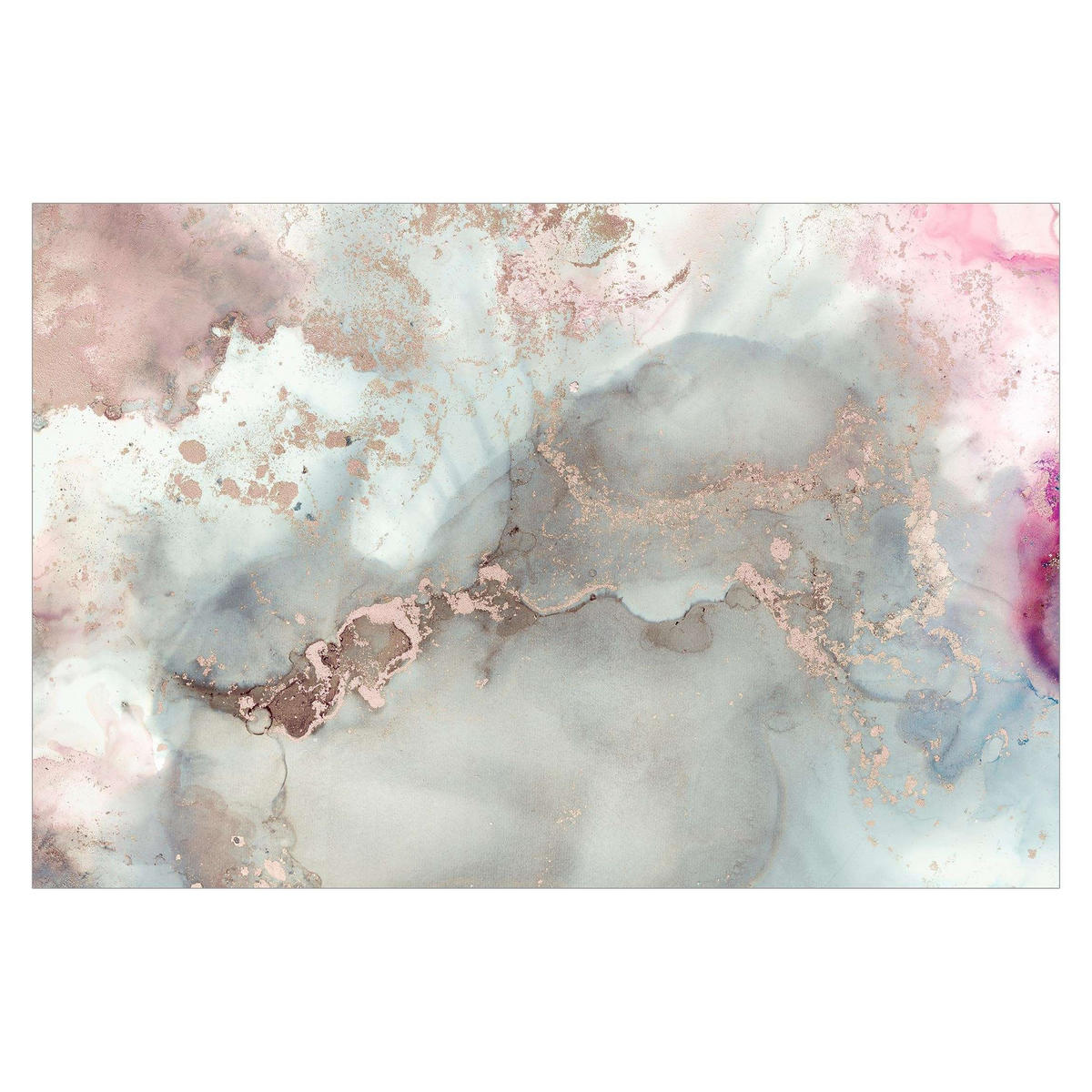 FOTOTAPETE Farbexperimente Marmor Pastell und Gold 288/190 cm - Pastellblau, Papier (288/190cm) - Bilderwelten