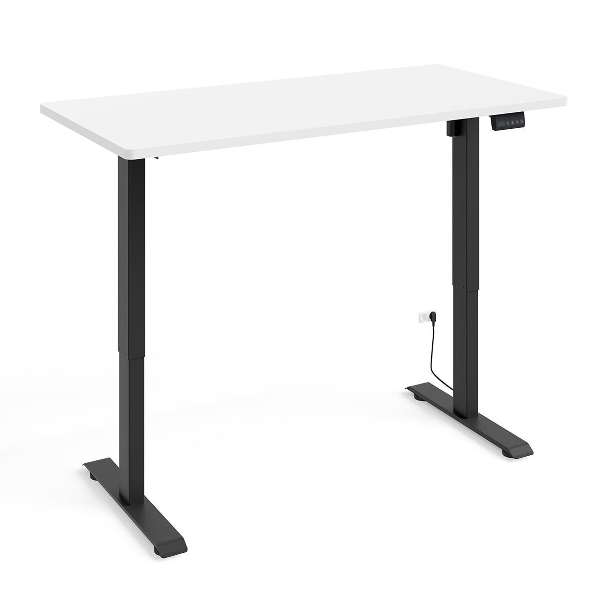 SCHREIBTISCH Ergo Mattweiß und Schwarz - Schwarz/Weiß, Holzwerkstoff (70/140/73cm) - Petits-meubles