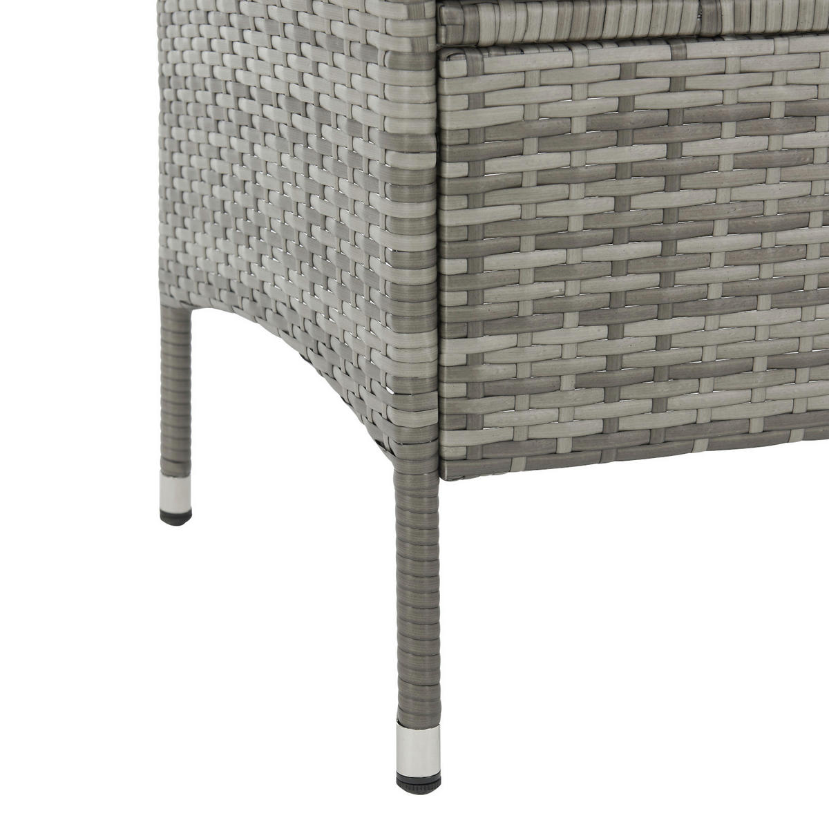 RATTANBANK Chicago Schwarz - Grau, Kunststoff (134/84/62cm) - SVITA