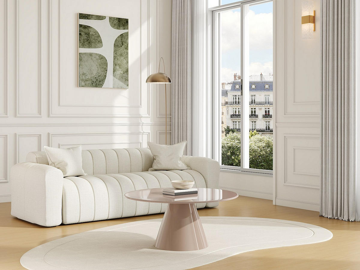 COUCHTISCH - 80 cm x 80 cm - metall - beige Dinega - Beige, Metall (80/80/36cm) - Vente-Unique