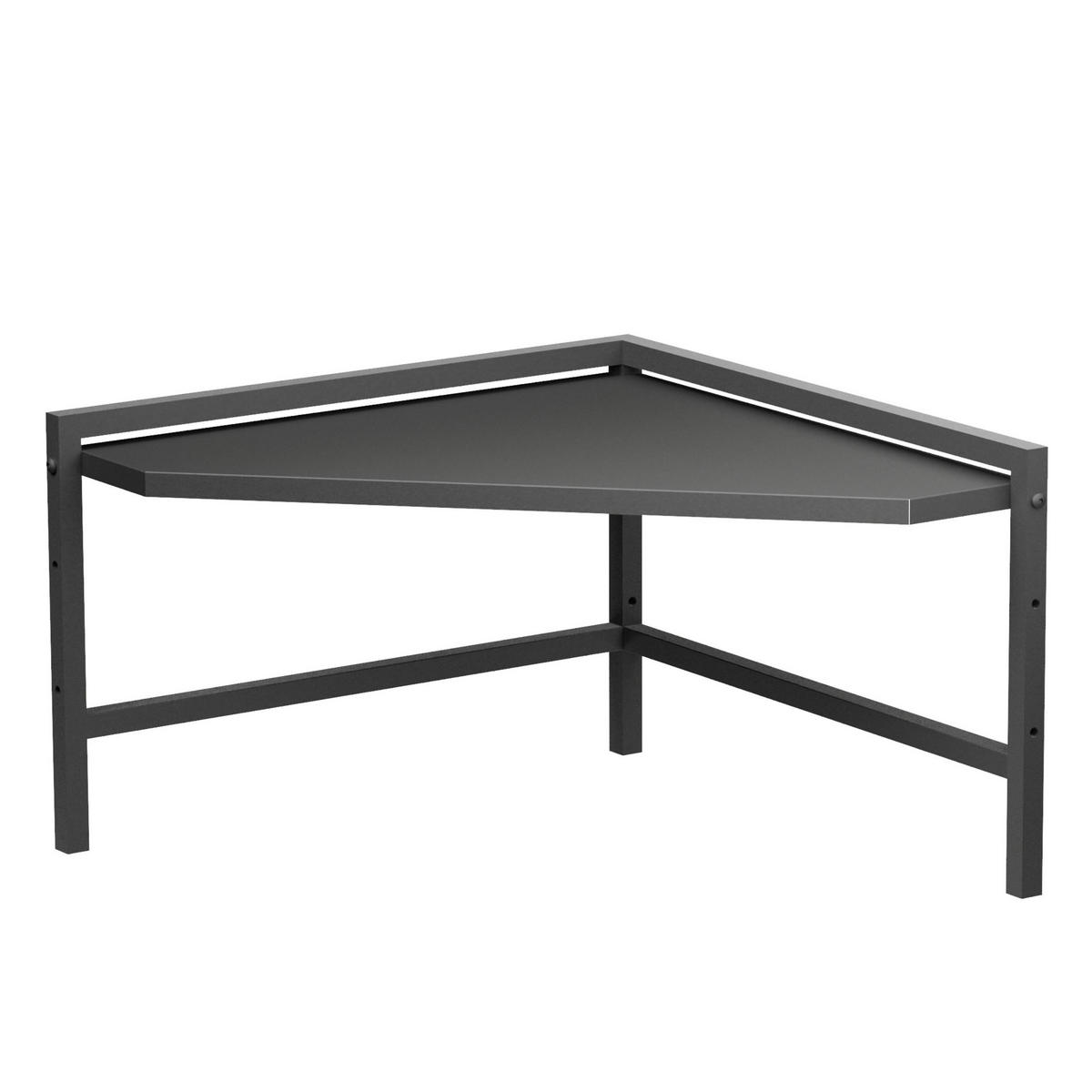 ECKREGAL Küche Küchenregal Arbeitsplatte 55x55 cm Mikrowellenregal Schwarz 2 Stufig - Schwarz, Metall (50/35/50cm) - DanDiBo
