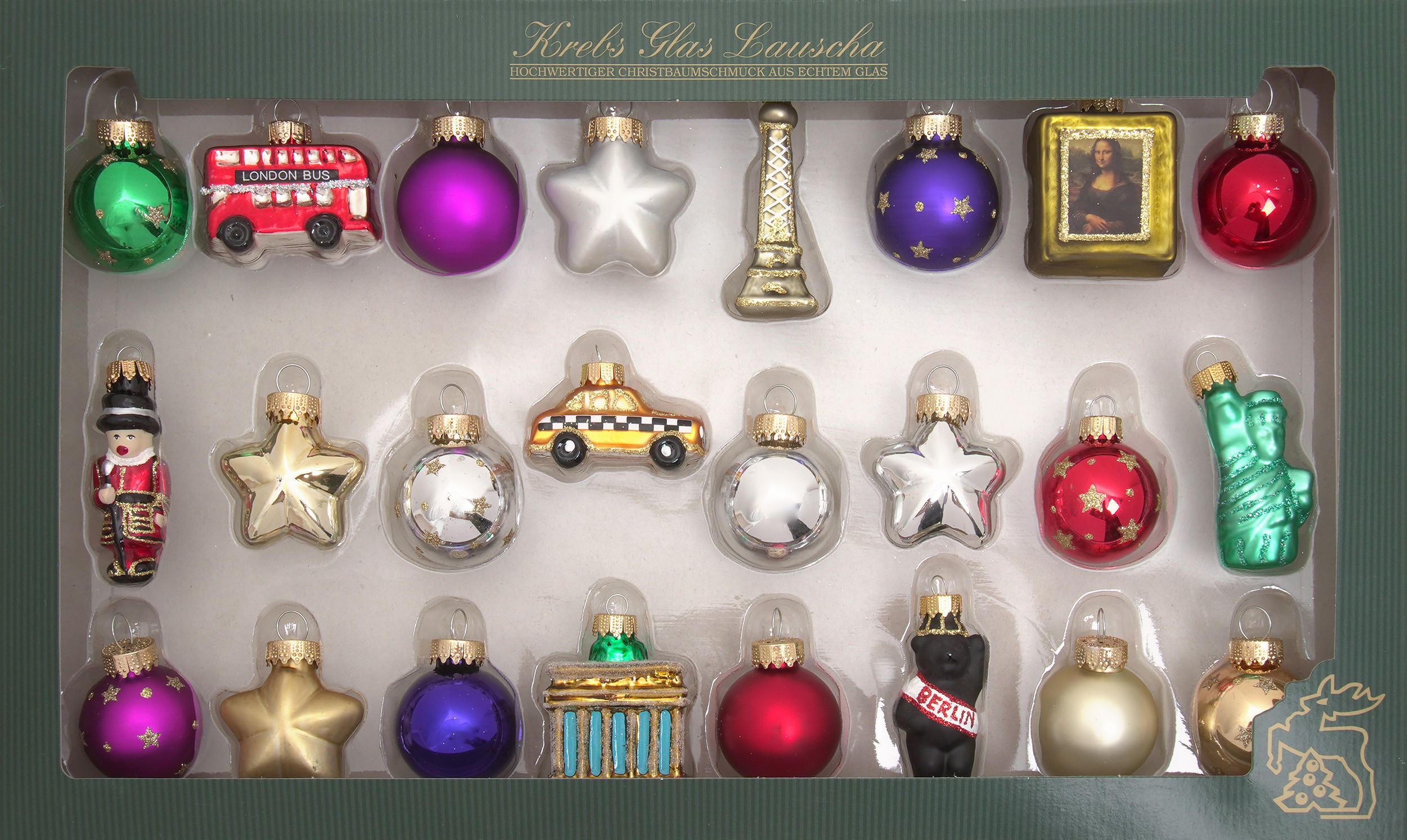 Krebs Glas Lauscha Christbaumschmuck Mehrfarbig 3x4x3 cm