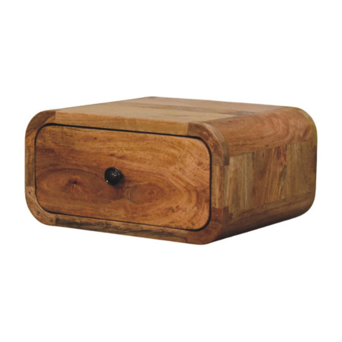 NACHTKASTEN Avora Mini Wandmontiert Eichenoptik, 1 Schublade, Beige - Beige/Schwarz, Holz/Metall (30/15/25cm) - Artisan Furniture