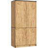 KLEIDERSCHRANK S90 4D, Craft, 90x51x180 cm - Nickelfarben, Holz (51/180/90cm) - Milordbikes