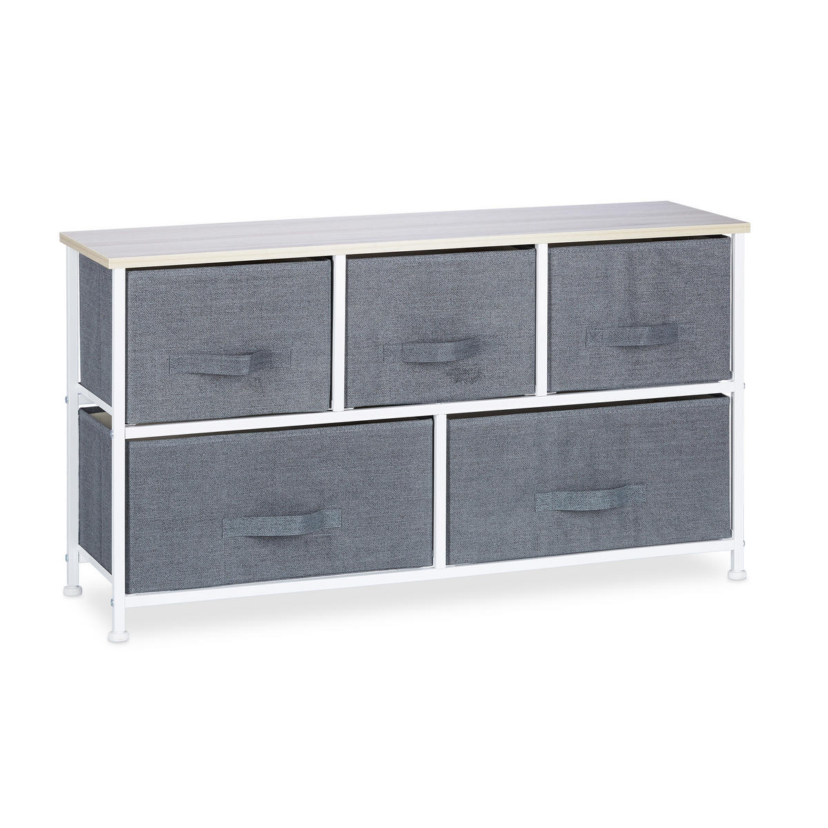 REGALSYSTEM - Grau, Holzwerkstoff/Textil (100/54.5/30cm) - Relaxdays