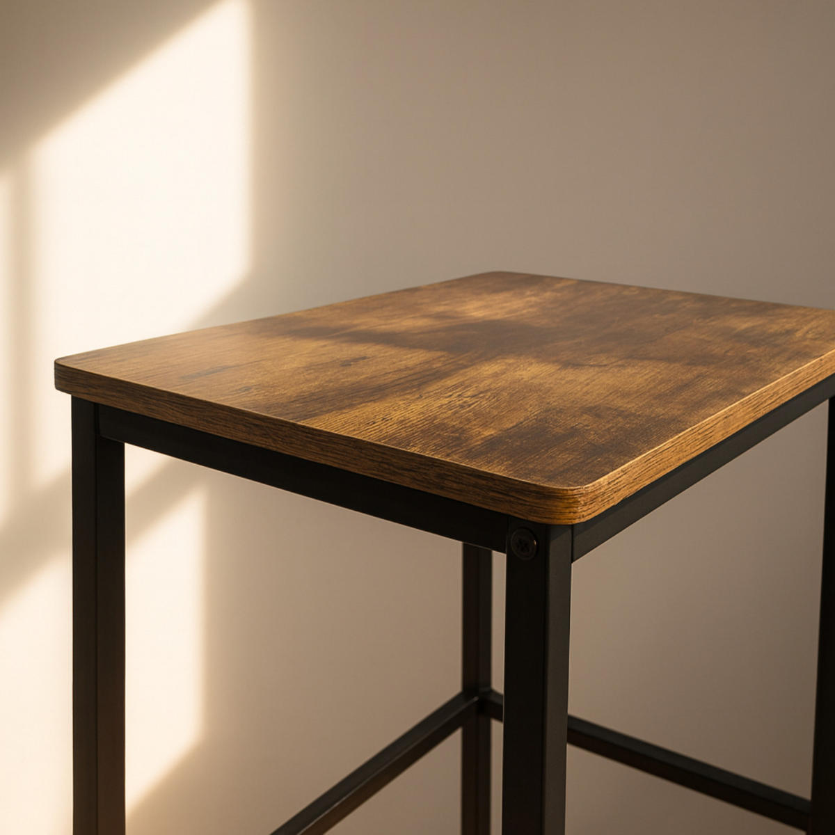 BARHOCKER Dunkelbraun, Schwarz Stahl, 40/30/65 cm - Dunkelbraun/Schwarz, Holzwerkstoff/Metall (30/65/40cm) - Begryf